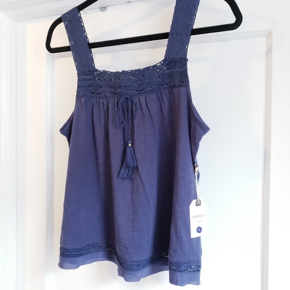 FOREVER21 Navy Sleeveless Knit Top